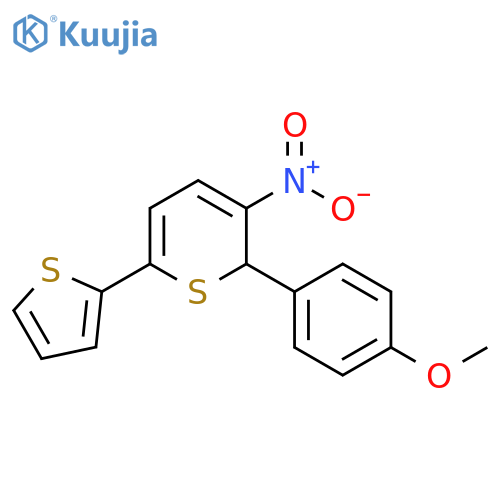2H-Thiopyran, 2-(4-methoxyphenyl)-3-nitro-6-(2-thienyl)- structure