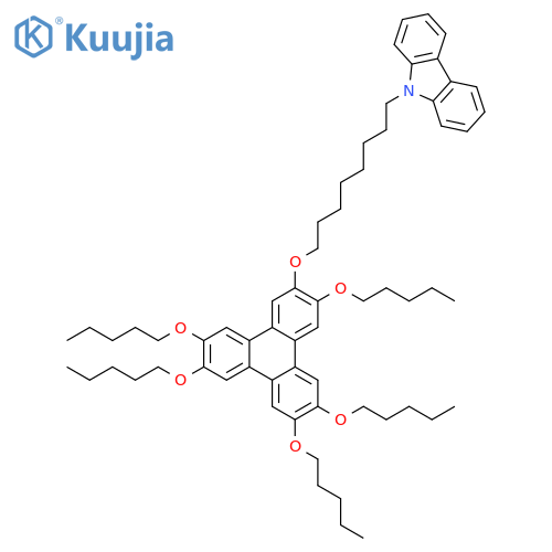 9H-Carbazole,9-[8-[[3,6,7,10,11-pentakis(pentyloxy)-2-triphenylenyl]oxy]octyl]- structure
