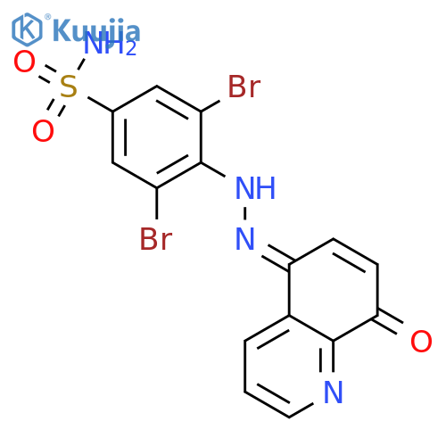 3,5-dibromo-4-[(2e)-2-(8-oxoquinolin-5-ylidene)hydrazinyl]benzenesulfonamide structure
