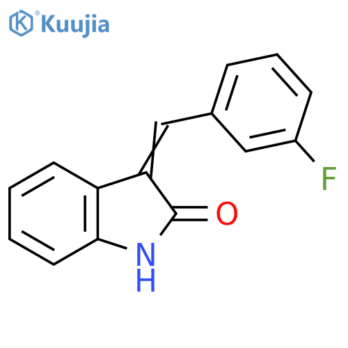 (3e)-3-(3-fluorobenzylidene)-1,3-dihydro-2h-indol-2-one structure