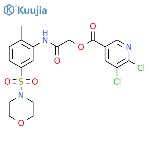 {[2-Methyl-5-(morpholine-4-sulfonyl)phenyl]carbamoyl}methyl 5,6-dichloropyridine-3-carboxylate structure