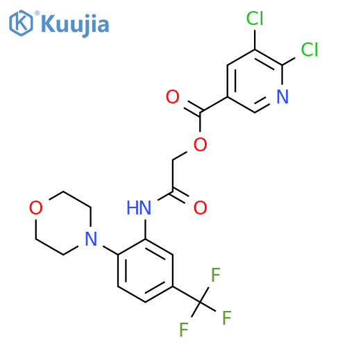 {[2-(Morpholin-4-yl)-5-(trifluoromethyl)phenyl]carbamoyl}methyl 5,6-dichloropyridine-3-carboxylate structure