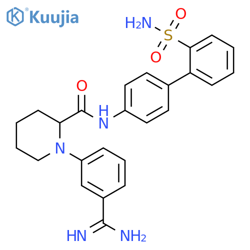 2-Piperidinecarboxamide,1-[3-(aminoiminomethyl)phenyl]-N-[2'-(aminosulfonyl)[1,1'-biphenyl]-4-yl]- structure