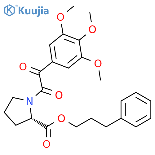 L-Proline, 1-[oxo(3,4,5-trimethoxyphenyl)acetyl]-, 3-phenylpropyl ester structure