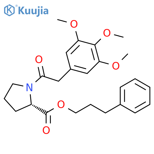 L-Proline, 1-[(3,4,5-trimethoxyphenyl)acetyl]-, 3-phenylpropyl ester structure