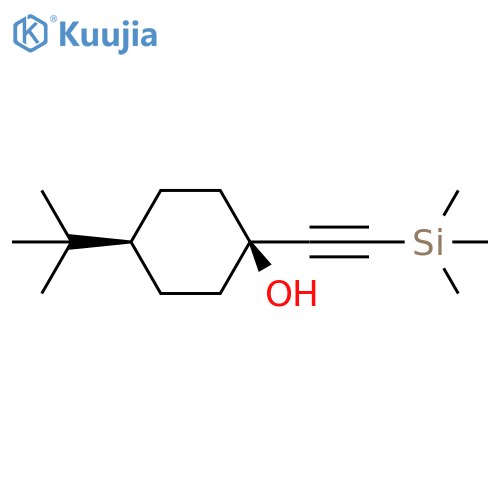 Cyclohexanol, 4-(1,1-dimethylethyl)-1-[(trimethylsilyl)ethynyl]-, trans- structure