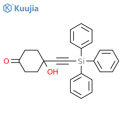 Cyclohexanone, 4-hydroxy-4-[(triphenylsilyl)ethynyl]- structure