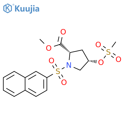 L-Proline, 4-[(methylsulfonyl)oxy]-1-(2-naphthalenylsulfonyl)-, methylester, (4S)- structure