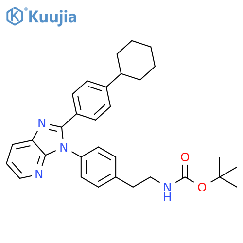 Carbamic acid,[2-[4-[2-(4-cyclohexylphenyl)-3H-imidazo[4,5-b]pyridin-3-yl]phenyl]ethyl]-, 1,1-dimethylethyl ester structure