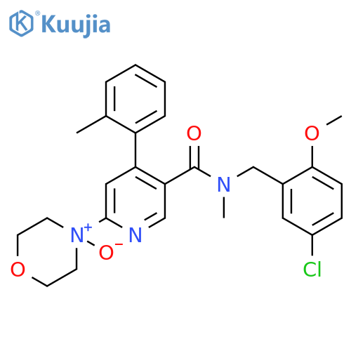 3-Pyridinecarboxamide,N-[(5-chloro-2-methoxyphenyl)methyl]-N-methyl-4-(2-methylphenyl)-6-(4-oxido-4-morpholinyl)- structure