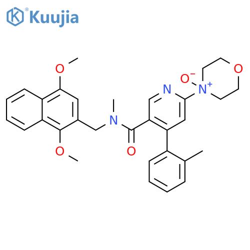 3-Pyridinecarboxamide,N-[(1,4-dimethoxy-2-naphthalenyl)methyl]-N-methyl-4-(2-methylphenyl)-6-(4-oxido-4-morpholinyl)- structure
