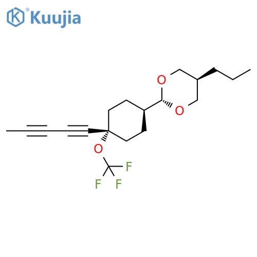 1,3-Dioxane,2-[trans-4-(1,3-pentadiynyl)-4-(trifluoromethoxy)cyclohexyl]-5-propyl-,trans- structure