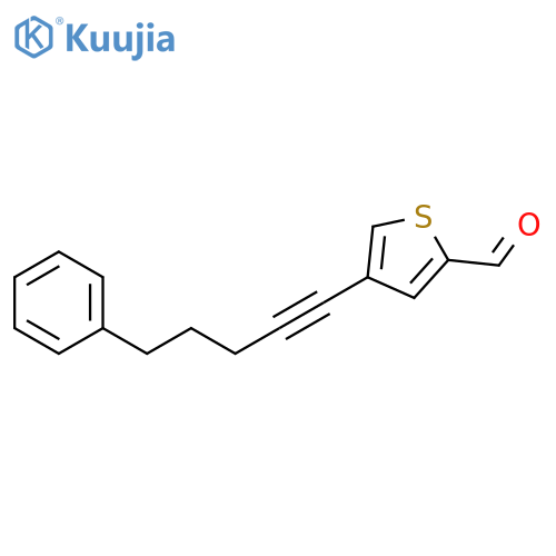 2-Thiophenecarboxaldehyde, 4-(5-phenyl-1-pentynyl)- structure