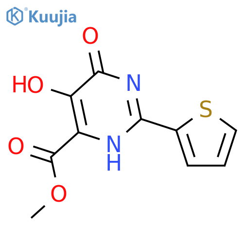 4-Pyrimidinecarboxylic acid, 1,6-dihydro-5-hydroxy-6-oxo-2-(2-thienyl)-,methyl ester structure