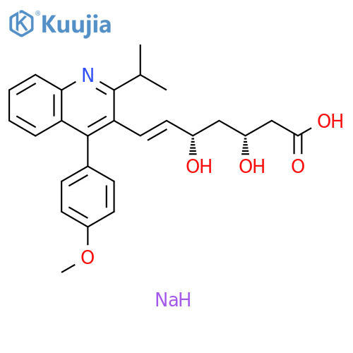 6-Heptenoic acid,3,5-dihydroxy-7-[4-(4-methoxyphenyl)-2-(1-methylethyl)-3-quinolinyl]-,monosodium salt, (3R,5S,6E)-rel- structure
