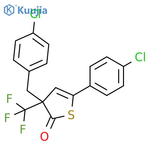 2(3H)-Thiophenone,5-(4-chlorophenyl)-3-[(4-chlorophenyl)methyl]-3-(trifluoromethyl)- structure