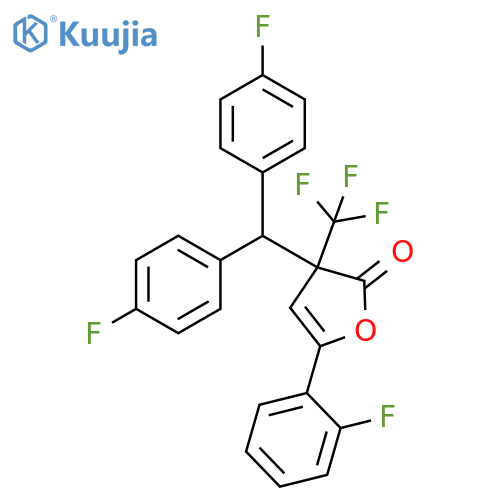 2(3H)-Furanone,3-[bis(4-fluorophenyl)methyl]-5-(2-fluorophenyl)-3-(trifluoromethyl)- structure