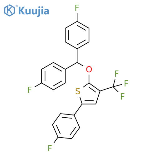 Thiophene,2-[bis(4-fluorophenyl)methoxy]-5-(4-fluorophenyl)-3-(trifluoromethyl)- structure
