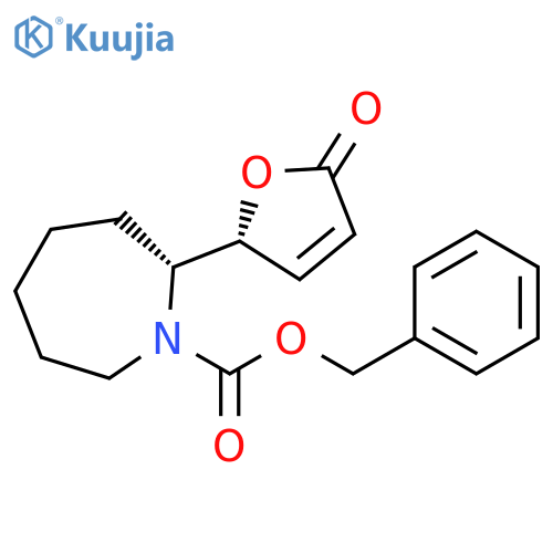1H-Azepine-1-carboxylic acid,2-[(2R)-2,5-dihydro-5-oxo-2-furanyl]hexahydro-, phenylmethyl ester,(2R)-rel- structure