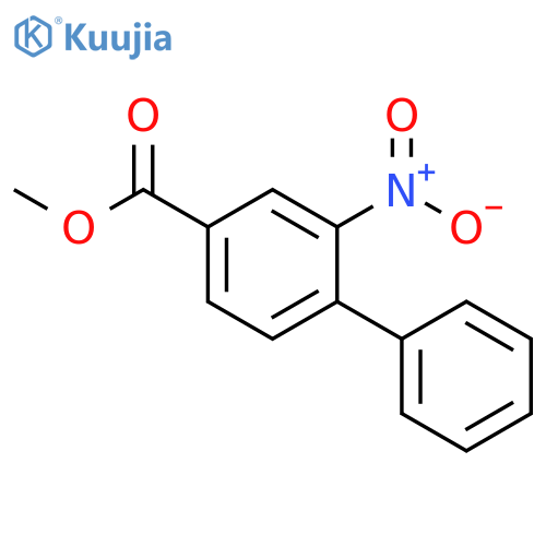 [1,1'-Biphenyl]-4-carboxylicacid, 2-nitro-, methyl ester structure