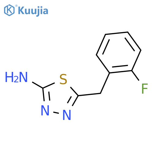 5-(2-fluorophenyl)methyl-1,3,4-thiadiazol-2-amine structure
