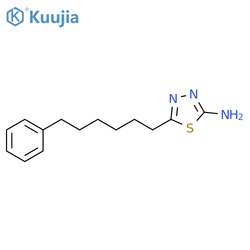 1,3,4-Thiadiazol-2-amine, 5-(6-phenylhexyl)- structure