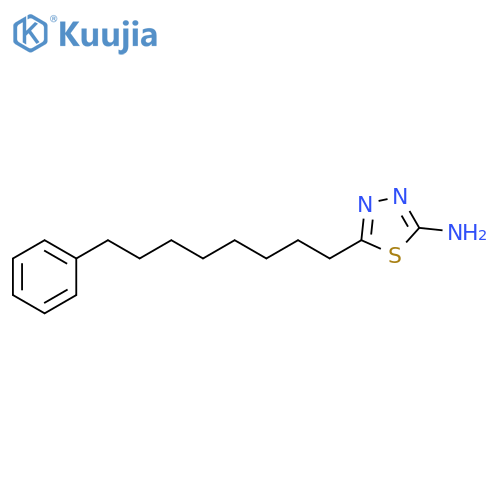 1,3,4-Thiadiazol-2-amine, 5-(8-phenyloctyl)- structure