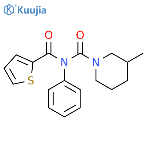 1-Piperidinecarboxamide, 3-methyl-N-phenyl-N-(2-thienylcarbonyl)- structure
