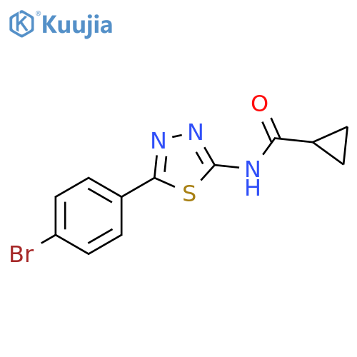 N-5-(4-bromophenyl)-1,3,4-thiadiazol-2-ylcyclopropanecarboxamide structure