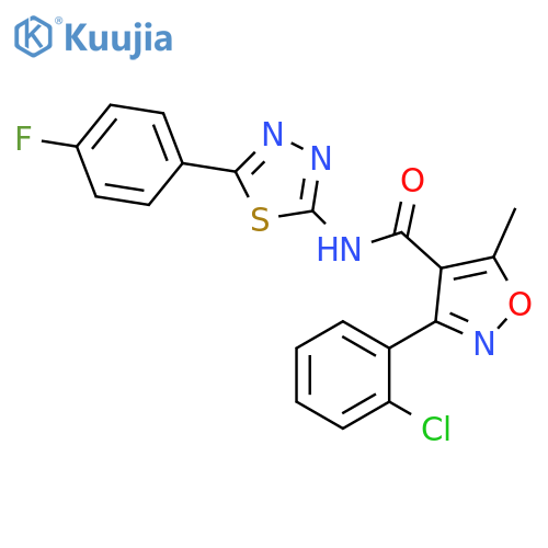 3-(2-chlorophenyl)-N-5-(4-fluorophenyl)-1,3,4-thiadiazol-2-yl-5-methyl-1,2-oxazole-4-carboxamide structure