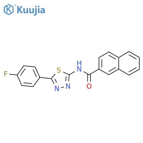 N-5-(4-fluorophenyl)-1,3,4-thiadiazol-2-ylnaphthalene-2-carboxamide structure