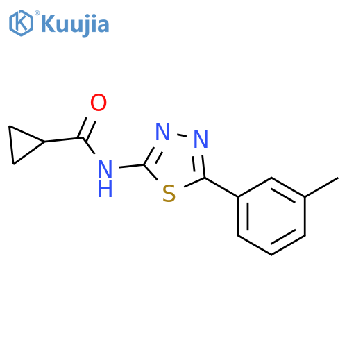 N-5-(3-methylphenyl)-1,3,4-thiadiazol-2-ylcyclopropanecarboxamide structure