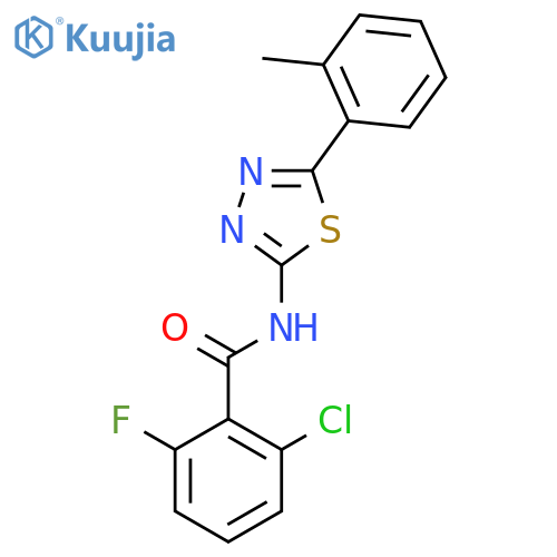 2-chloro-6-fluoro-N-5-(2-methylphenyl)-1,3,4-thiadiazol-2-ylbenzamide structure
