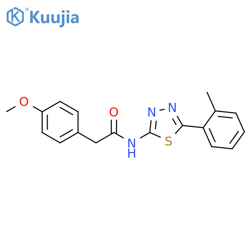2-(4-methoxyphenyl)-N-5-(2-methylphenyl)-1,3,4-thiadiazol-2-ylacetamide structure
