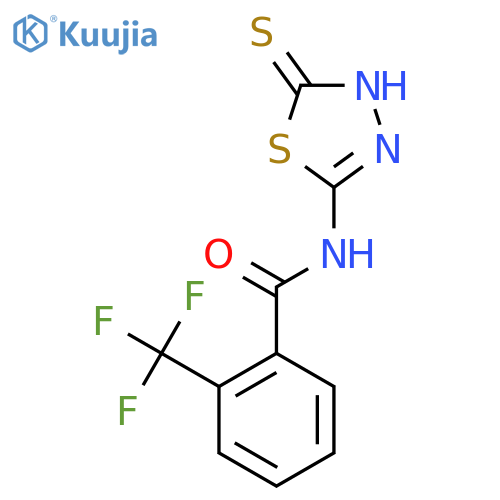 N-(5-sulfanyl-1,3,4-thiadiazol-2-yl)-2-(trifluoromethyl)benzamide structure