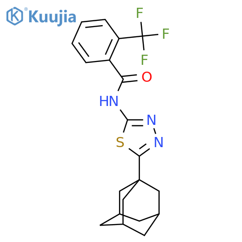 N-5-(adamantan-1-yl)-1,3,4-thiadiazol-2-yl-2-(trifluoromethyl)benzamide structure