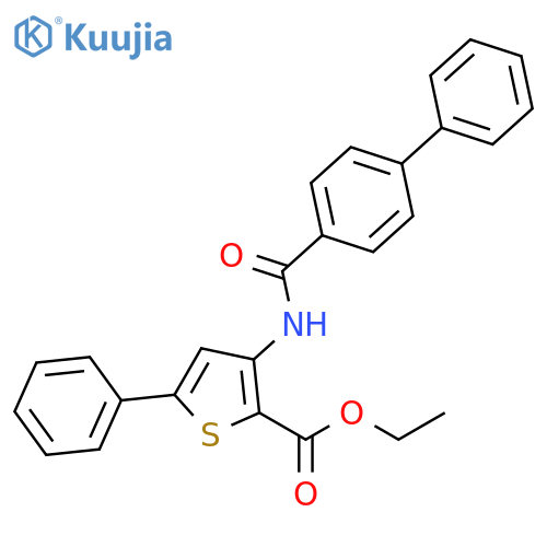 ethyl 3-{1,1'-biphenyl-4-amido}-5-phenylthiophene-2-carboxylate structure