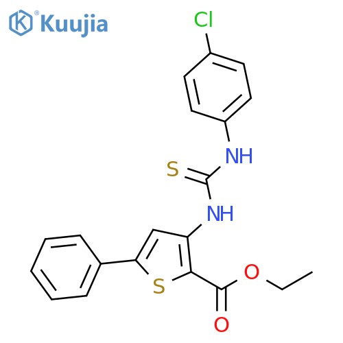 ethyl 3-{(4-chlorophenyl)carbamothioylamino}-5-phenylthiophene-2-carboxylate structure