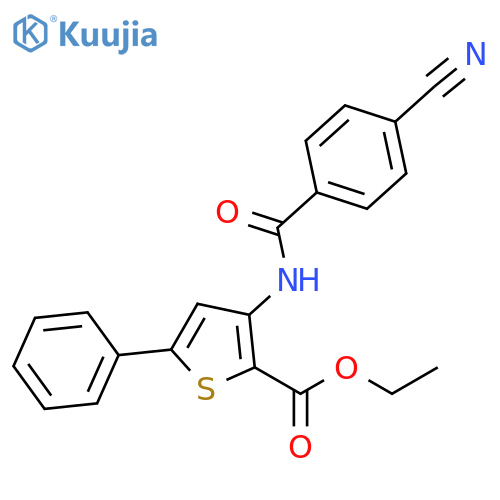 ethyl 3-(4-cyanobenzamido)-5-phenylthiophene-2-carboxylate structure