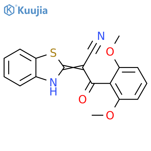 2-(2E)-2,3-dihydro-1,3-benzothiazol-2-ylidene-3-(2,6-dimethoxyphenyl)-3-oxopropanenitrile structure