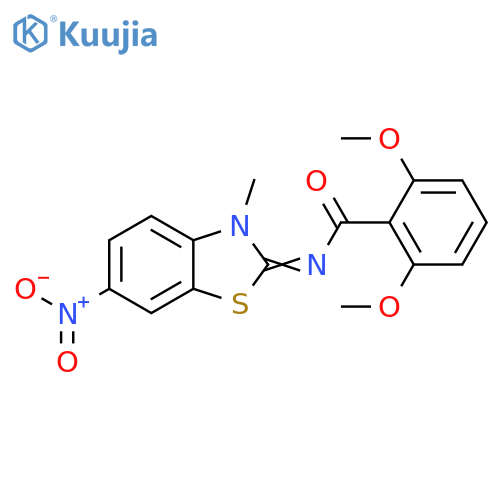 2,6-dimethoxy-N-(2Z)-3-methyl-6-nitro-2,3-dihydro-1,3-benzothiazol-2-ylidenebenzamide structure