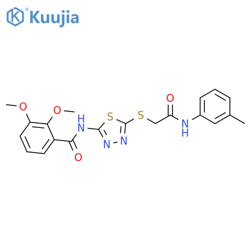 2,3-dimethoxy-N-[5-({[(3-methylphenyl)carbamoyl]methyl}sulfanyl)-1,3,4-thiadiazol-2-yl]benzamide structure