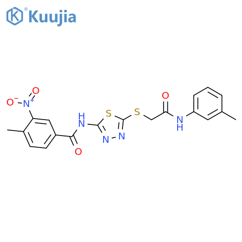 4-methyl-N-5-({(3-methylphenyl)carbamoylmethyl}sulfanyl)-1,3,4-thiadiazol-2-yl-3-nitrobenzamide structure