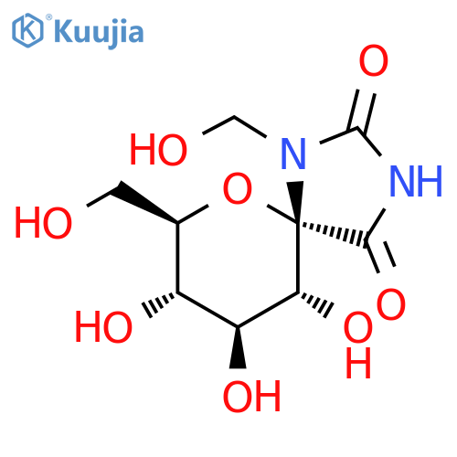 6-Oxa-1,3-diazaspiro[4.5]decane-2,4-dione,8,9,10-trihydroxy-1,7-bis(hydroxymethyl)-, (5S,7R,8S,9S,10R)- structure
