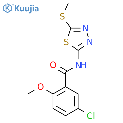 5-chloro-2-methoxy-N-5-(methylsulfanyl)-1,3,4-thiadiazol-2-ylbenzamide structure