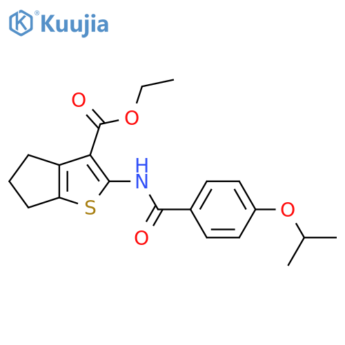 ethyl 2-[4-(propan-2-yloxy)benzamido]-4H,5H,6H-cyclopenta[b]thiophene-3-carboxylate structure