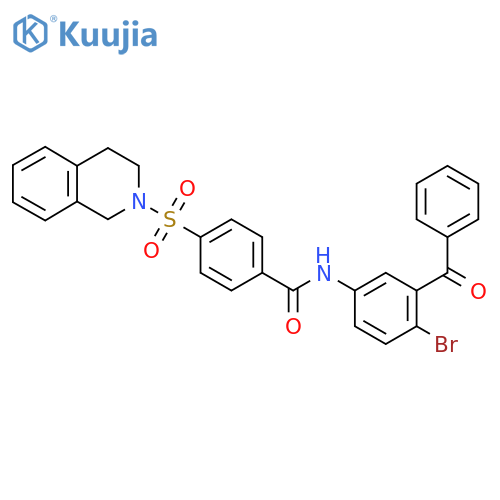 N-(3-benzoyl-4-bromophenyl)-4-(1,2,3,4-tetrahydroisoquinoline-2-sulfonyl)benzamide structure