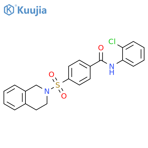 N-(2-chlorophenyl)-4-(1,2,3,4-tetrahydroisoquinoline-2-sulfonyl)benzamide structure