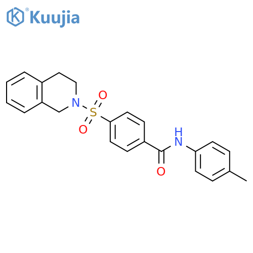 N-(4-methylphenyl)-4-(1,2,3,4-tetrahydroisoquinoline-2-sulfonyl)benzamide structure