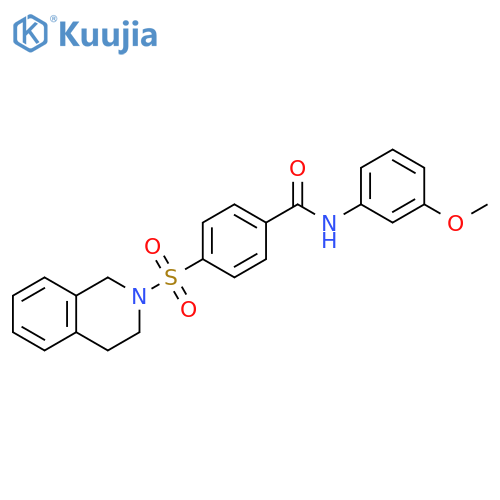 N-(3-methoxyphenyl)-4-(1,2,3,4-tetrahydroisoquinoline-2-sulfonyl)benzamide structure